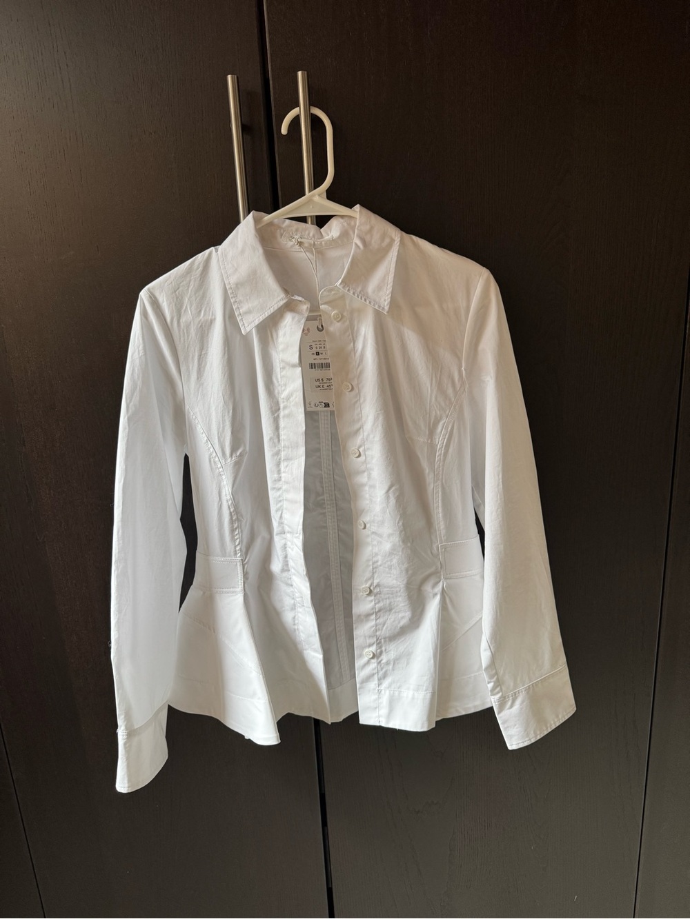 NWT Zara ZW COLLECTION POPLIN PEPLUM SHIRT - Picture 2 of 5